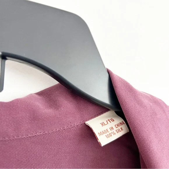 100% Silk Tommy Bahama Vintage Purple Short Sleeve Button Down Shirt Size XL - Picture 4 of 5